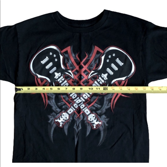 Electric Guitars Tee Shirt Short Sleeve Black Large Boy’s UNISEX - Picture 5 of 13